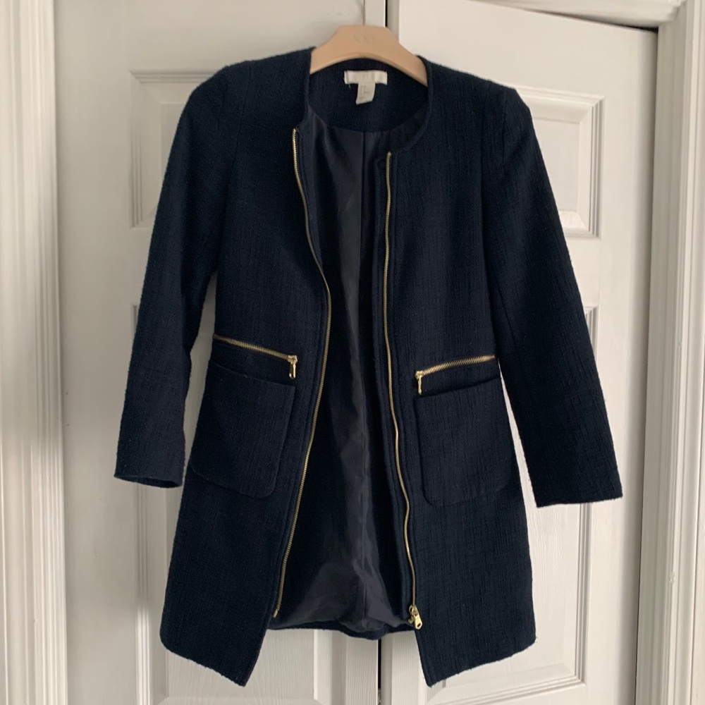 H&M Navy Tweed Jacket